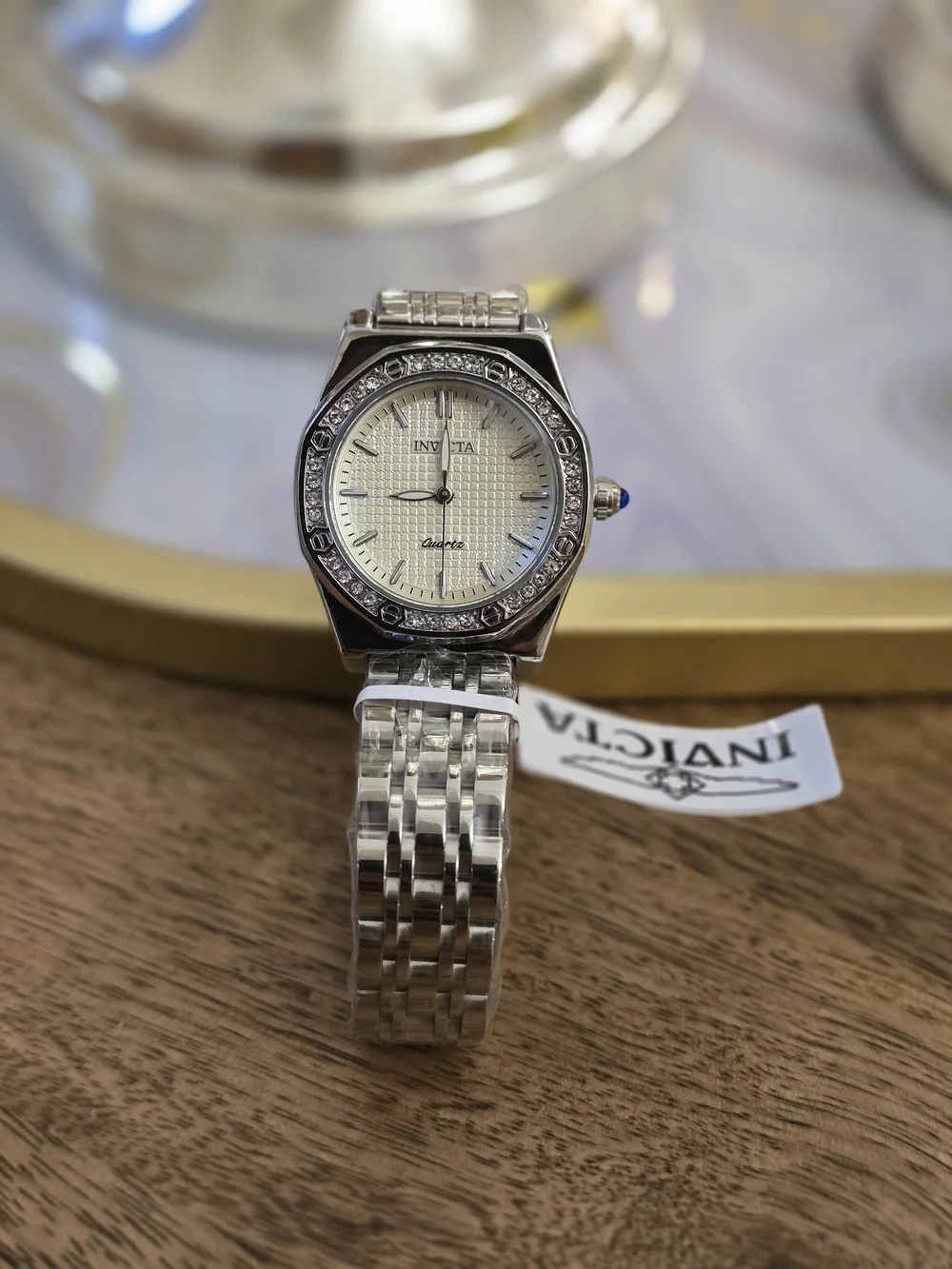 Invicta Women's Silver Crystal Bezel Quartz Watch